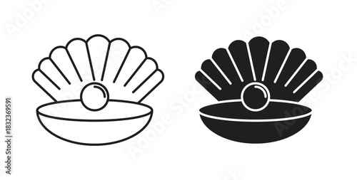 Pearl icon with glyph and line. black vector icons for Web UI