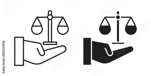 Law icon concept set. Simple icon collection