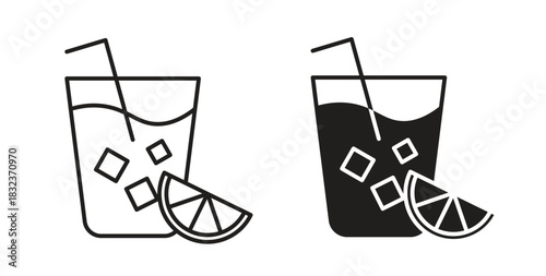 Lemonade icon concept set. Simple icon collection