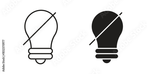 Light off icon concept set. Simple icon collection