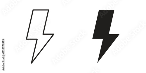 Lightning icon concept set. Simple icon collection