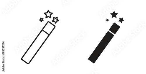 Magic wand icon concept set. Simple icon collection