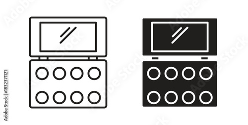 Makeup palette icon concept set. Simple icon collection