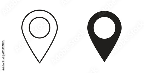 Map marker icon concept set. Simple icon collection