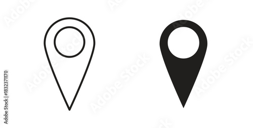 Map marker icon concept set. Simple icon collection