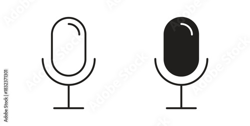 Microphone icon concept set. Simple icon collection
