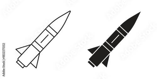 Missile icon concept set. Simple icon collection