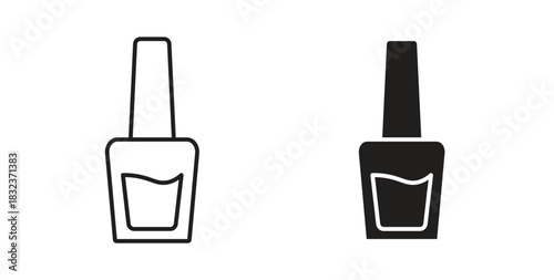 Nail polish icon concept set. Simple icon collection