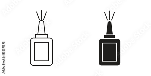 Nasal spray bottle icon concept set. Simple icon collection