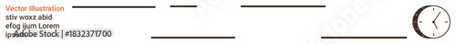 Time management, workplace productivity, scheduling, minimal aesthetic, simplicity, graphic design. Clock symbol with horizontal elements and placeholder text. Time management and workplace