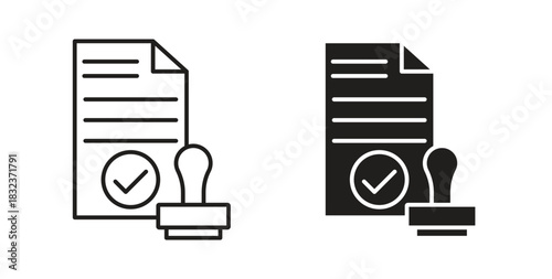 Permit icon concept set. Simple icon collection