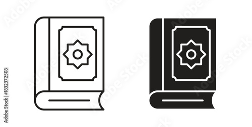 Quran book icon concept set. Simple icon collection