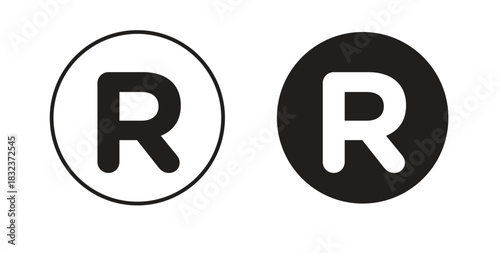 Registered trademark icon concept set. Simple icon collection