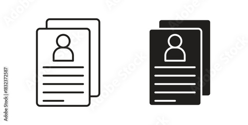 Resume icon concept set. Simple icon collection