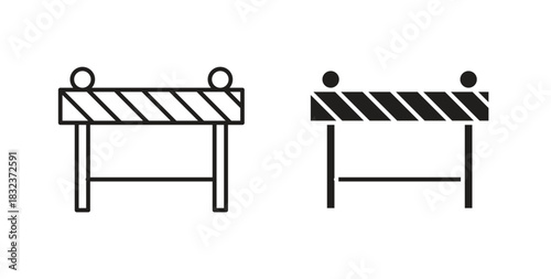 Roadblock icon concept set. Simple icon collection