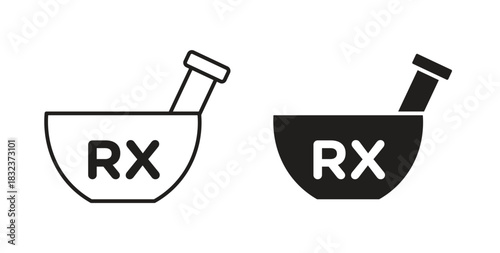 RX icon concept set. Simple icon collection