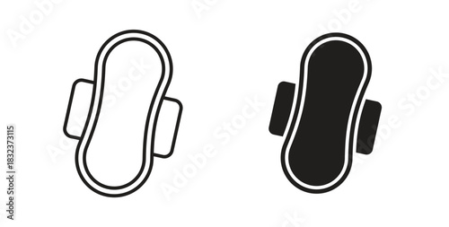 Sanitary pad icon concept set. Simple icon collection