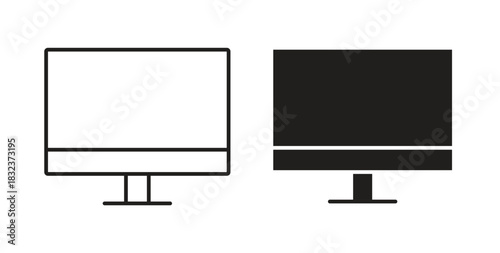 Screen icon concept set. Simple icon collection