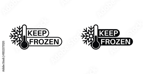 Keep Frozen Icon Set. Keep frozen vector symbol in black filled and outlined style.