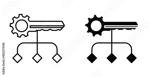 Key factor icon. Line with editable stroke and flat for Web