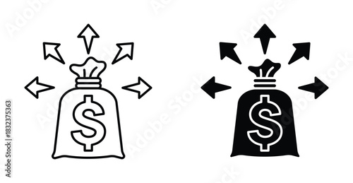 Liquidity icon. Line with editable stroke and flat for Web