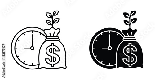 Long term investment icon. Line with editable stroke and flat for Web