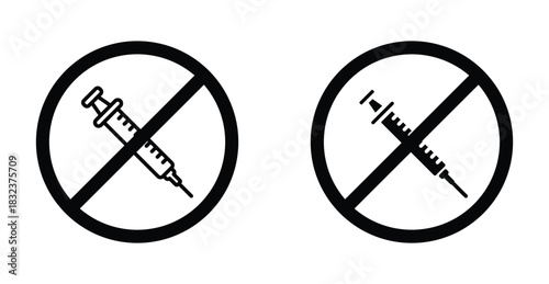 No Steroids Icon.Eps Icon Set. No Steroids Icon.Eps vector symbol in black filled and outlined style.