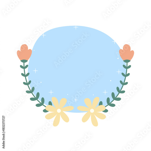 Spring Floral Badge Label Collection