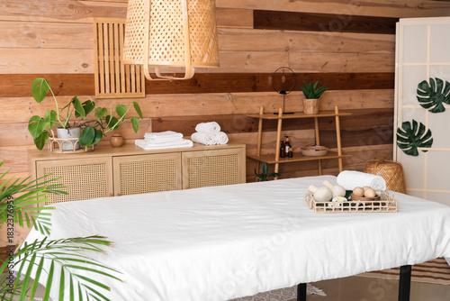 Interior of spa salon with ...