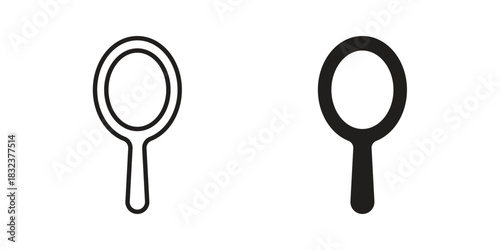 Mirror icon flat and thin stroke vector pack. Editable icons set