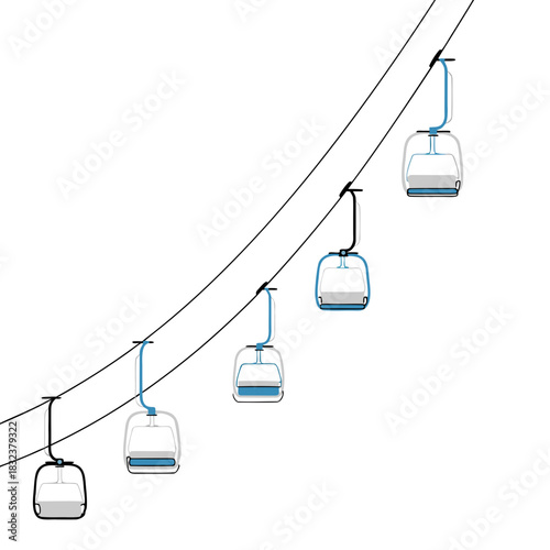 Minimal Ski Lift Silhouette