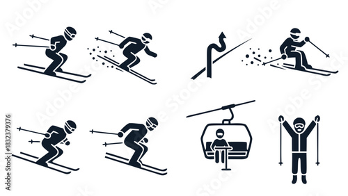 Ski Action Icon Sheet