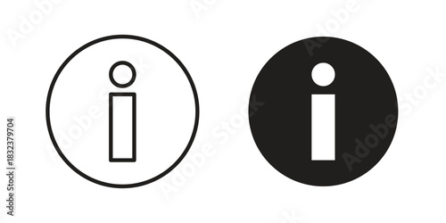 Info icon set. Outline symbol editable.