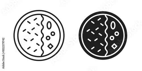 Kare raisu icon set. Outline symbol editable.