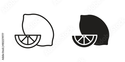 Lemon icon set. Outline symbol editable.
