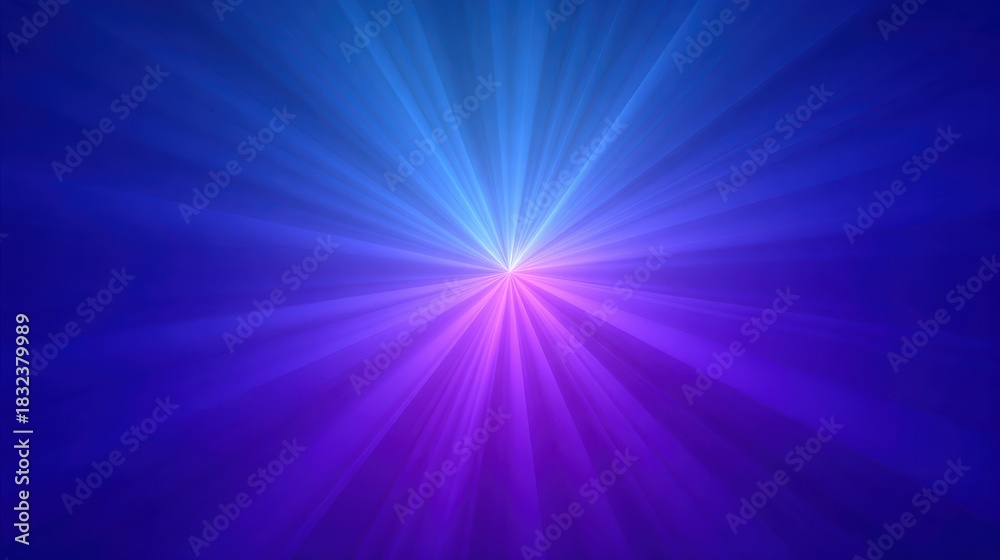 Fototapeta premium Abstract vibrant blue and purple rays emanating from a central point.