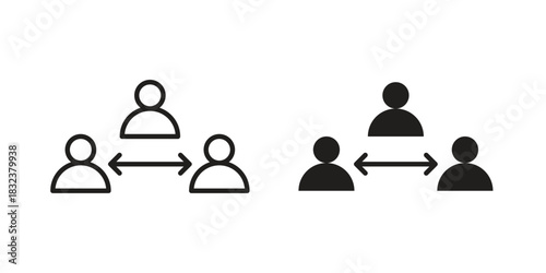 Mediator icon set. Outline symbol editable.