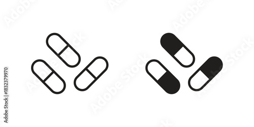 Medicine icon set. Outline symbol editable.