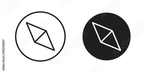Navigation icon set. Outline symbol editable.
