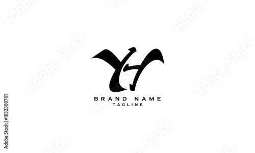 YH HY Y AND H Abstract initial monogram letter alphabet logo design	
