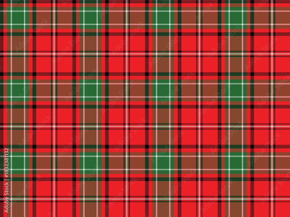 Obraz premium Red and green holiday tartan plaid seamless pattern. Christmas traditional Scottish plaid check fabric texture background for clothing design