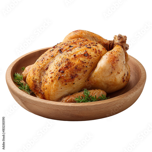 Baked chicken isolated on transparent background