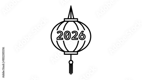 2026 Year of the Horse Chinese Lantern New Year's Day