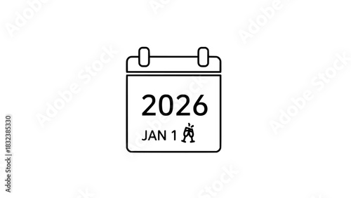 2026 New Year Calendar Icon Representing Future Planning and Dates