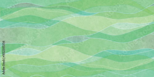 新緑　和柄　幾何学　模様　背景