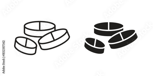 Medicine icon flat and stroke collection for ui ux work.