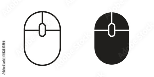 Mouse icon flat and stroke collection for ui ux work.