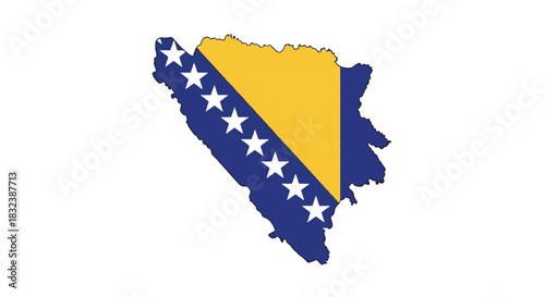 Bosnia and Herzegovina A Detailed Look at the Nation's Flag Within its Geographical Boundaries