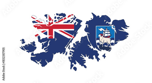 The iconic Flag of the Falkland Islands proudly displayed, a symbol of heritage and identity of the region