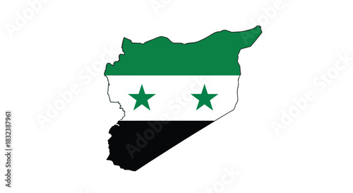 Syrian Flag in Shape of Country A Symbolic Representation of Nationhood and Identity
